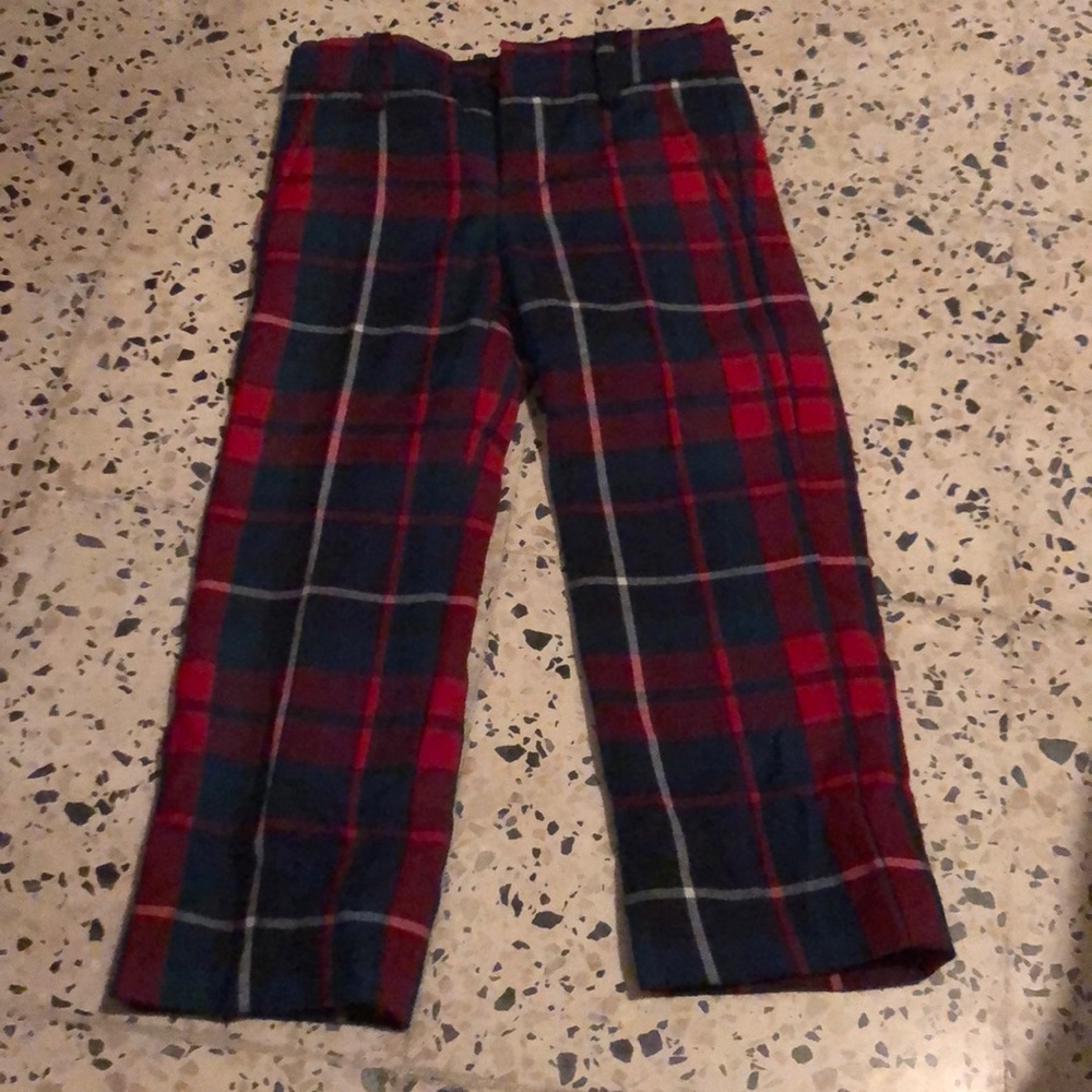 Janie and Jack plaid print toddler pants